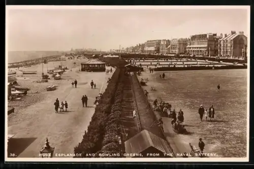 AK Hove, Esplanade and Bowling Greens, from the Naval Battery