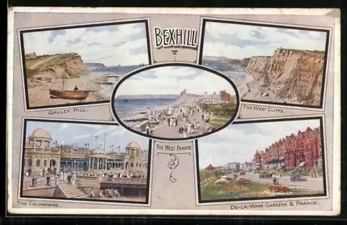 AK Bexhill, The West Parade, Galley Hill, The West Cliffs