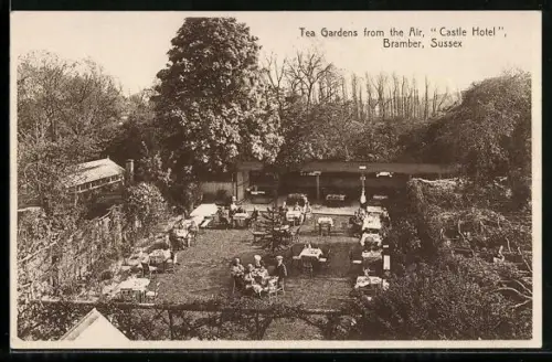 AK Bramber, Castle Hotel, Tea Gardens from the Air