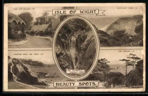 AK Ventnor, View from the West, The Old Village, The Waterfall Shanklin Chine