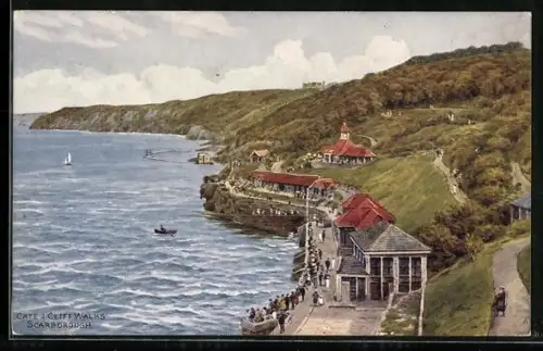 Künstler-AK Scarborough, Cafe & Cliff Walks