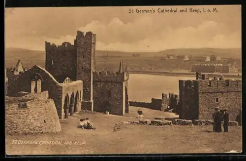 AK St. German /I. o.M., St. German`s Cathedral and Keep