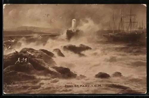 AK Port St. Mary /I. O. M., Ships in Harbour