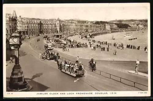 AK Douglas /I. O. M., Jubilee Clock and Loch Promenade