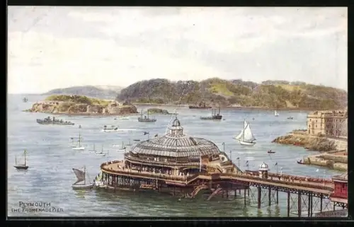 Künstler-AK Plymouth, The Promenade Pier