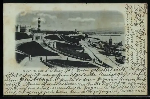 Mondschein-AK Plymouth, View of Plymouth Hoe