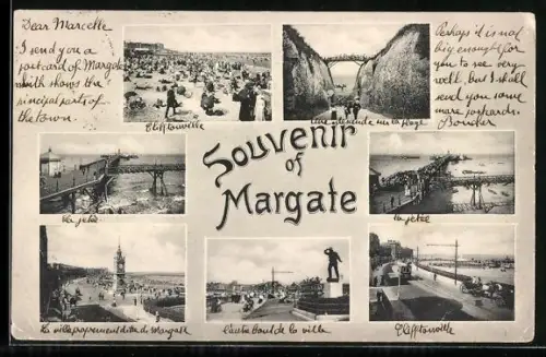 AK Margate, Cliftonville, La jetée, La ville