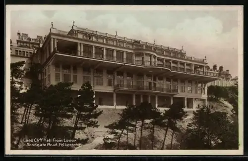 AK Folkestone, Leas Cliff Hall from Lower Sandgate Road