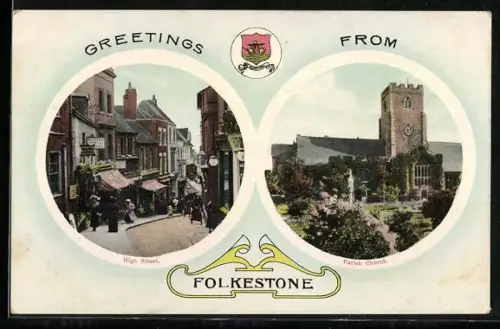 AK Folkestone, High Street and Parish Church