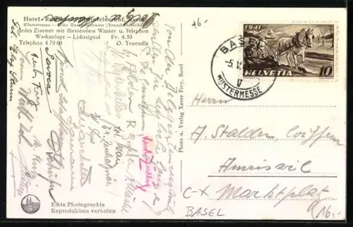 AK Basel, Hotel-Restaurant Rheinfelderhof