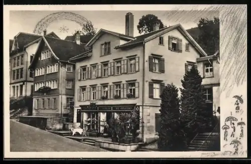 AK Walzenhausen, Cafe und Konditorei E. Spengler