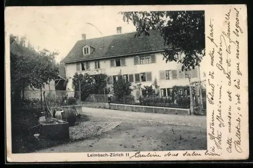 AK Zürich-Leimbach, Wohnhaus mit Gartenanlagen