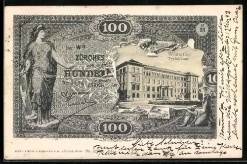 AK Winterthur, Technikum in einem Geldschein-Passepartout