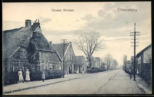 AK Ottersberg, Grosse Strasse mit Fachwerkhaus