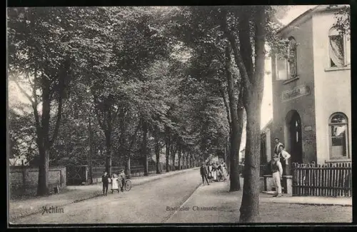 AK Achim, Borsteler Chaussee mit Gasthaus