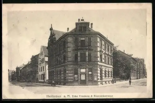 AK Heilbronn a. N., Anwesen an der Ecke Friedens- und Bismarckstrasse