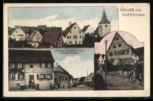 AK Hofen, Handlung und Gasthaus z. Rose Bes. Gottl. Bollinger, Handlung von G. Stuzmann