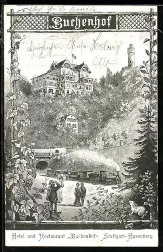 AK Stuttgart-Hasenberg, Hotel Restaurant Buchenhof