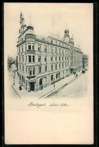 AK Stuttgart, Hotel Silber mit Restaurant