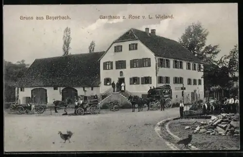 AK Baierbach, Gasthaus z. Rose von L. Wieland