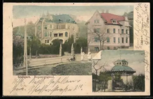 AK Stuttgart, Ortspartie in der Bopsergegend