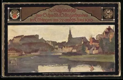 Künstler-AK Tübingen, 30. Allg. Liederfest des Schwäb. Sängerbundes 1913