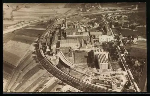 AK Bietigheim b. Stuttgart, Fliegeraufnahme des Linoleum-Werkes