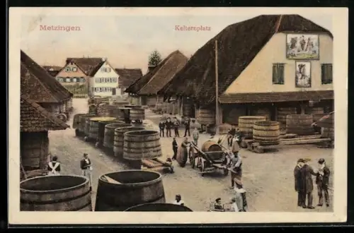 AK Metzingen, Passanten am Kelternplatz