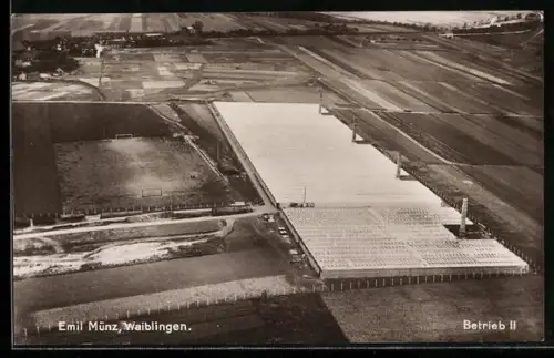 AK Waiblingen, Fliegeraufnahme der Umgebung