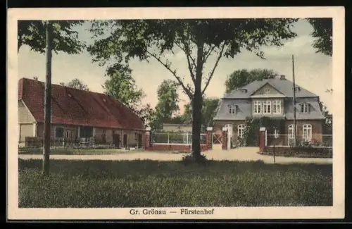 AK Gr. Grönau, Gasthaus Fürstenhof mit Grünanlagen
