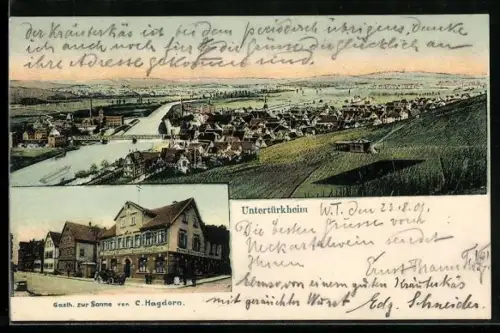 AK Untertürkheim, Gasthof zur Sonne, Inh. C. Hagdorn, Totalansicht