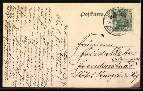 AK Uerdingen a. Rhein, Strassenbahn in der Oberstrasse