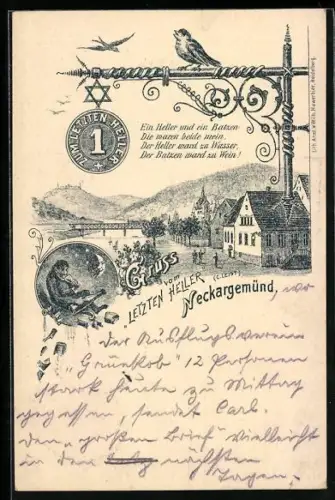 AK Neckargemünd, Gasthaus zum letzten Heller, Bes. C. Leist