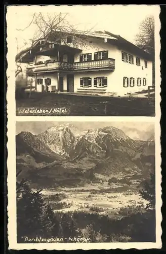 AK Schönau /Obb., Gasthof Löslerlehen mit Panorama