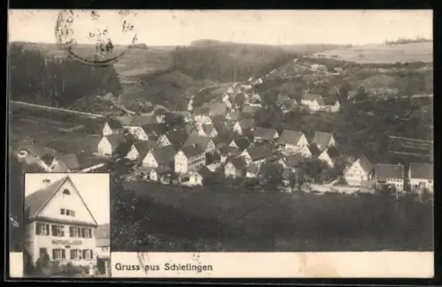 AK Schietingen, Gasthaus zum Adler mit Totalansicht