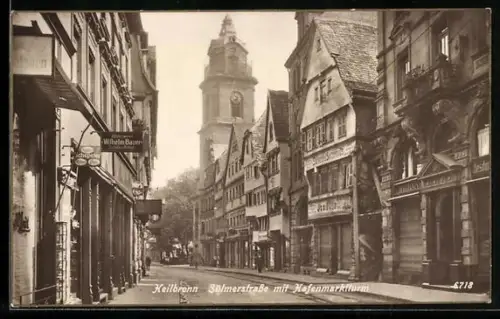 AK Heilbronn, Sülmerstrasse mit Hafenmarktturm