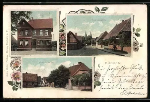 AK Bücken, Strassenpartien und Post