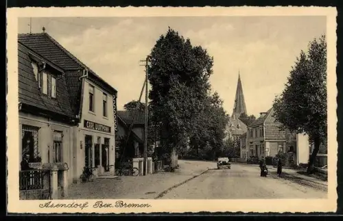 AK Asendorf /Bremen, Geschäft von Carl Wurtmann mit Strassenpartie