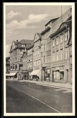 AK Uelzen, Cafe Harder in der Strasse