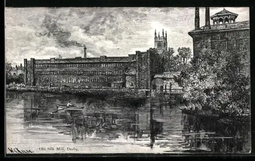 Künstler-AK Derby, Old Silk Mill