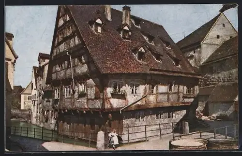 AK Ulm a. D., Altes Haus an der Blau