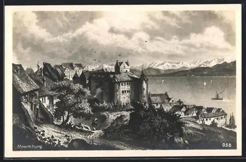 AK Meersburg, Altstadt, Burg, Bodensee