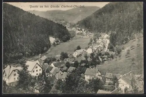 AK Ohrdruf, Partie an der Strasse Ohrdruf-Oberhof