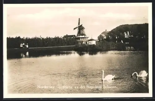 AK Norderney, Partie an der Napoleon Schanze