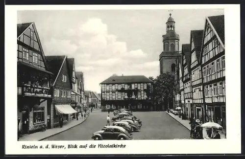 AK Rinteln a. d. Weser, Blick auf die Nicolaikirche