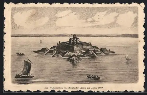 AK Steinhude, Wilhelmstein im Steinhuder Meer im Jahre 1767