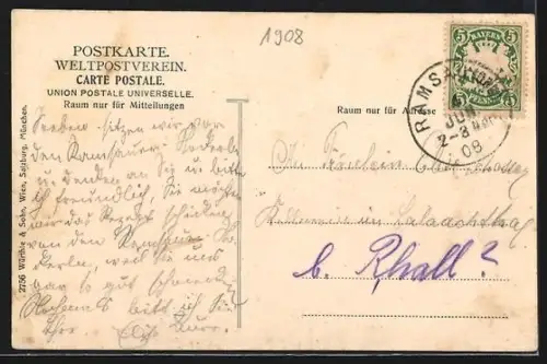 AK Ramsau, Kirche, Fluss, Brücke