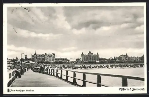 AK Zinnowitz, Seebrücke, Strand, Hotels