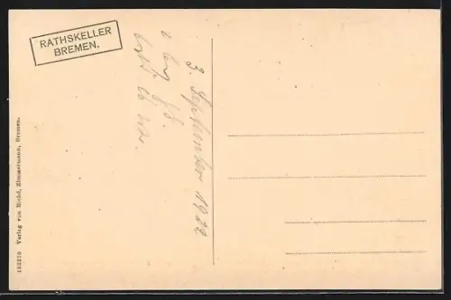 AK Bremen, Rathaus, Roland, Ritter am Westportal, Ritter am Ostportal