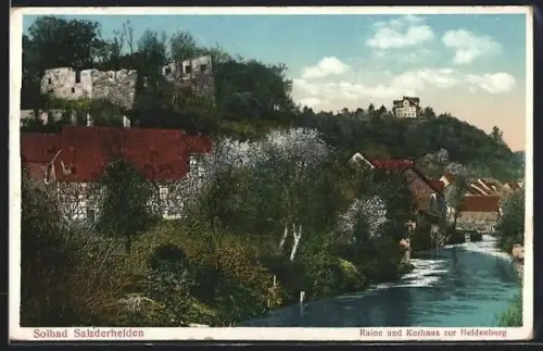 AK Salzderhelden, Ruine und Kurhaus zur Heldenburg